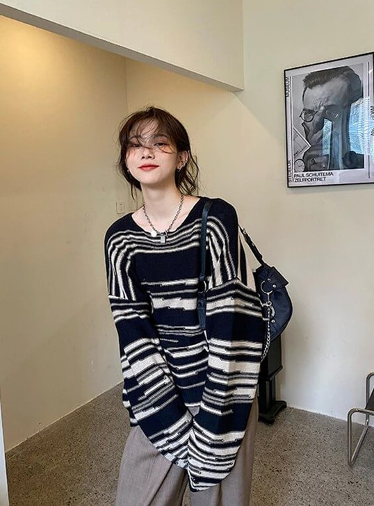 Y2k Oversize Long Sleeve Sweater