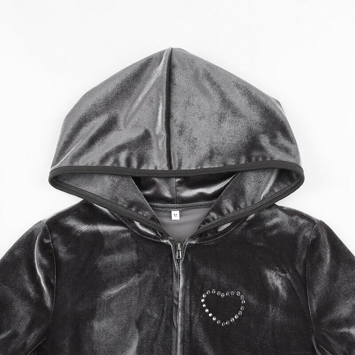 Y2K Velvety Zipper Hoodie