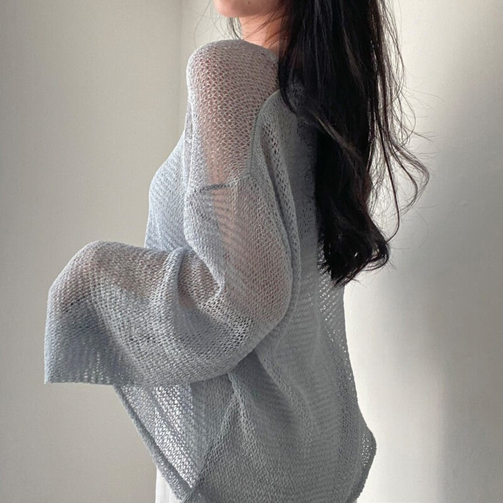 One Size Mesh Sweater