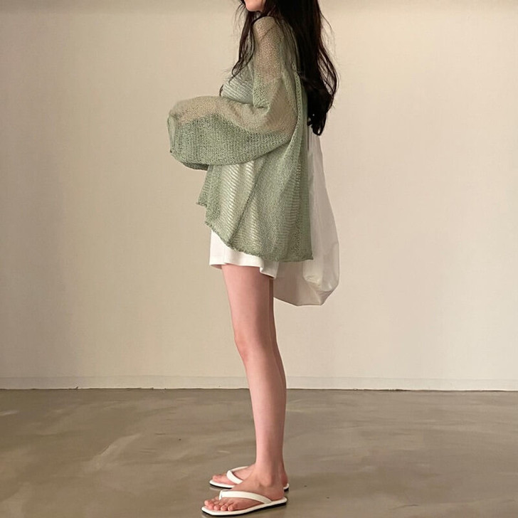 One Size Mesh Sweater