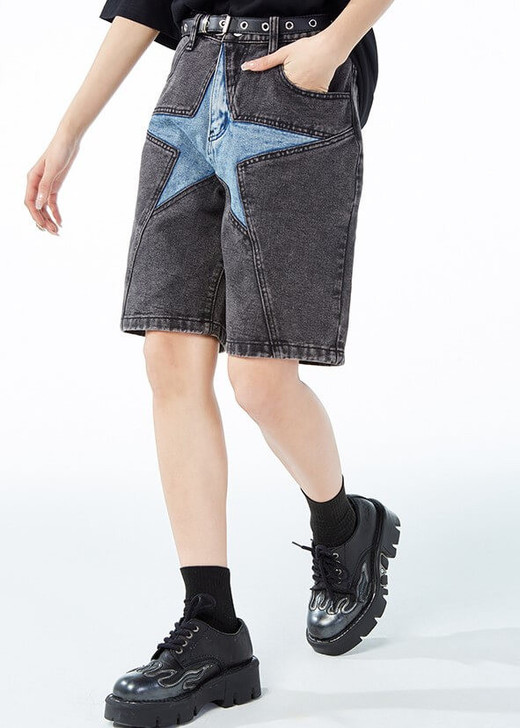 Y2k Unisex Star Denim Shorts