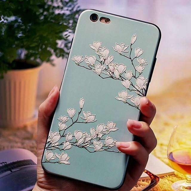 emboss flower phone case