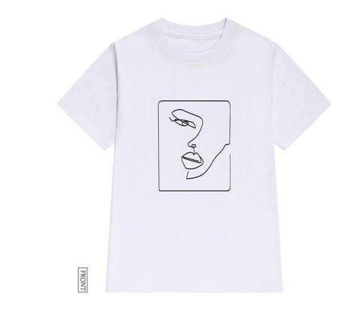 face abstract white tee face abstract white tee