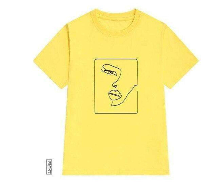face abstract yellow tee face abstract yellow tee
