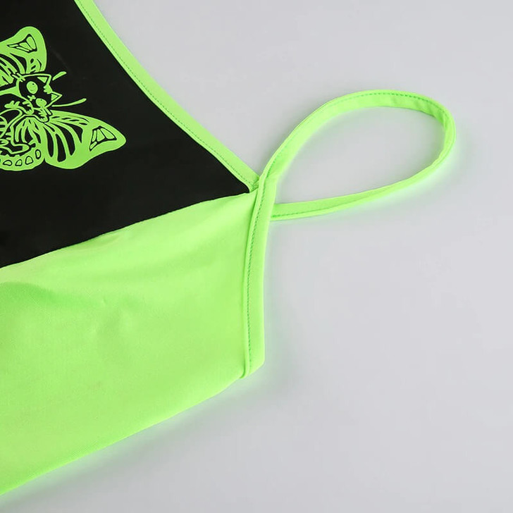 Cyber Neon Shrug Crop Top Cyber Neon Shrug Crop Top