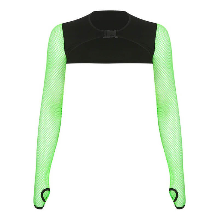 Cyber Neon Shrug Crop Top Cyber Neon Shrug Crop Top