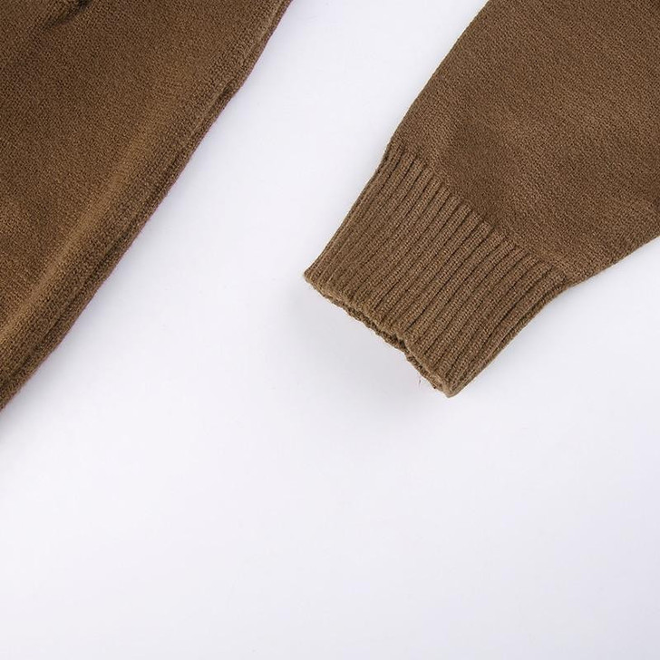 90S AESTHETIC FRONT BUTTONED OVERSIZE BROWN SWEATER 90S AESTHETIC FRONT BUTTONED OVERSIZE BROWN SWEATER