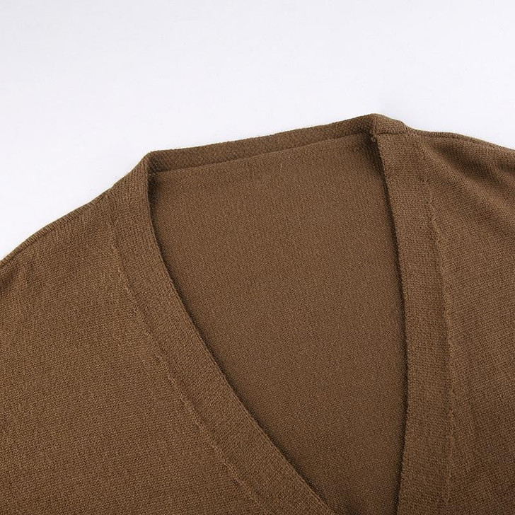 90S AESTHETIC FRONT BUTTONED OVERSIZE BROWN SWEATER 90S AESTHETIC FRONT BUTTONED OVERSIZE BROWN SWEATER