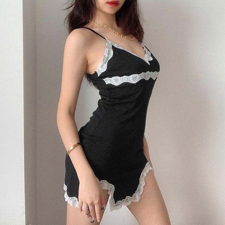 EDGY AESTHETIC LACE BODYCON MINI DRESS - Cosmique Studio EDGY AESTHETIC LACE BODYCON MINI DRESS - Cosmique Studio