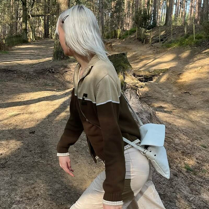 Grandmacore Zipper Cardigan