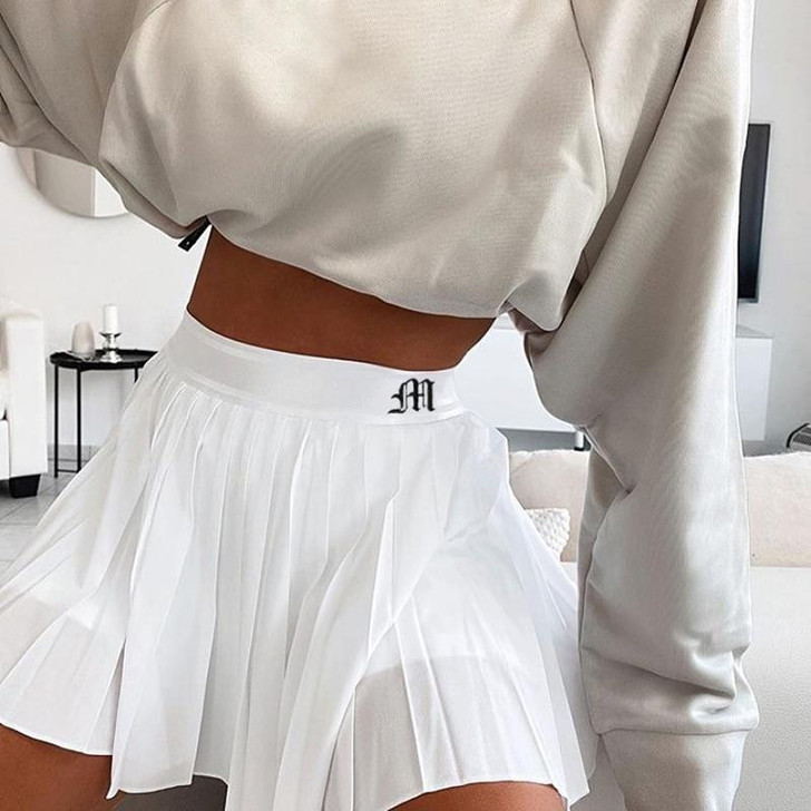 AESTHETIC SOFT GIRL WHITE PLEATED SEXY MINI SKIRT-Cosmique Studio