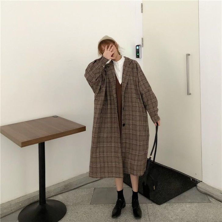 DARK ACADEMIA STYLE VINTAGE LONG COAT - Cosmique Studio - Aesthetic Outfits DARK ACADEMIA STYLE VINTAGE LONG COAT - Cosmique Studio - Aesthetic Outfits