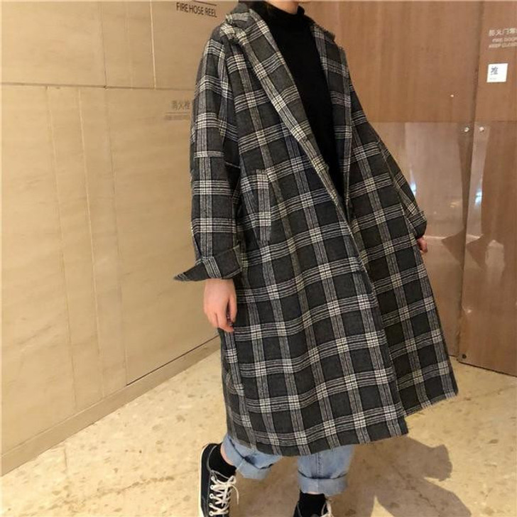 DARK ACADEMIA STYLE VINTAGE LONG COAT - Cosmique Studio - Aesthetic Outfits DARK ACADEMIA STYLE VINTAGE LONG COAT - Cosmique Studio - Aesthetic Outfits