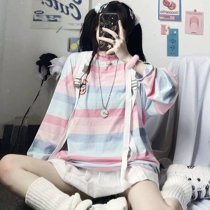 Pastel Rainbow Striped Tee
