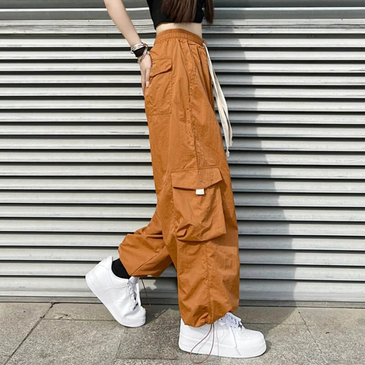 Orange Cargo Pants - Cosmique Studio