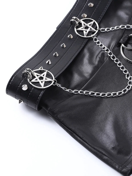 Punk Chain Belt Shorts