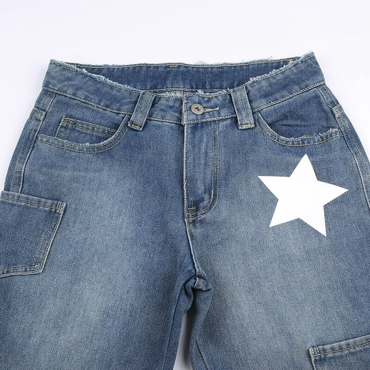 Y2k Star Low Waist Pants - Cosmique Studio