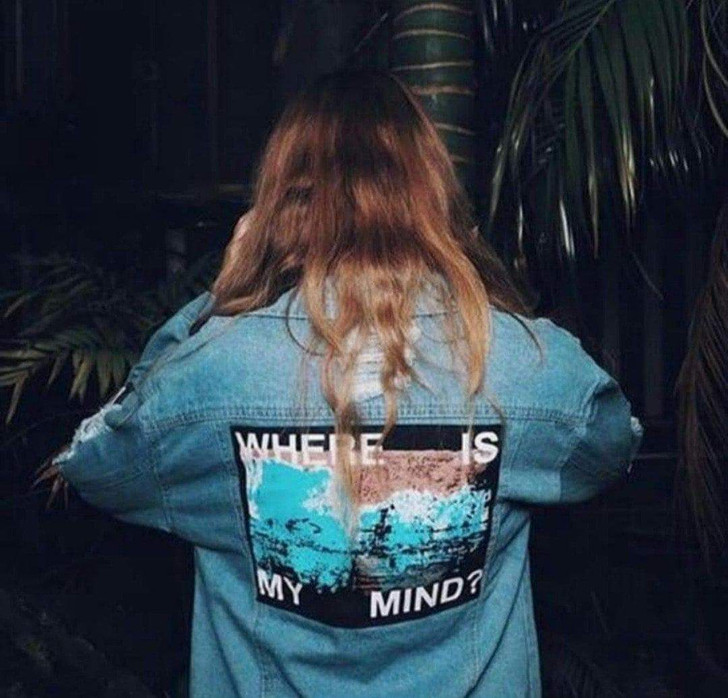 where is my mind denim jacket in blue where is my mind denim jacket in blue