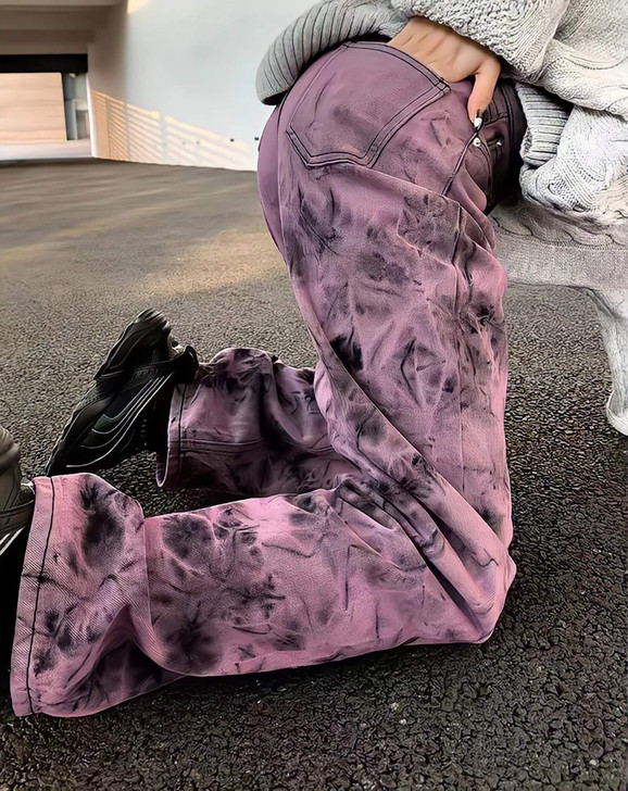 Baddie Tie Dye Denim Pants Baddie Tie Dye Denim Pants