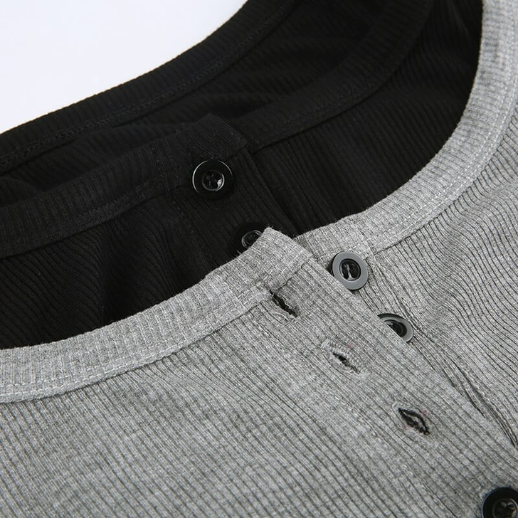 Grunge Gray Open Shoulder Top Grunge Gray Open Shoulder Top