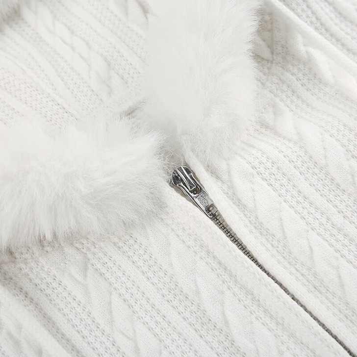 Coquette Hooded Zip-up Cardigan