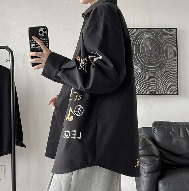 Korean Style Graffiti Men Shirt