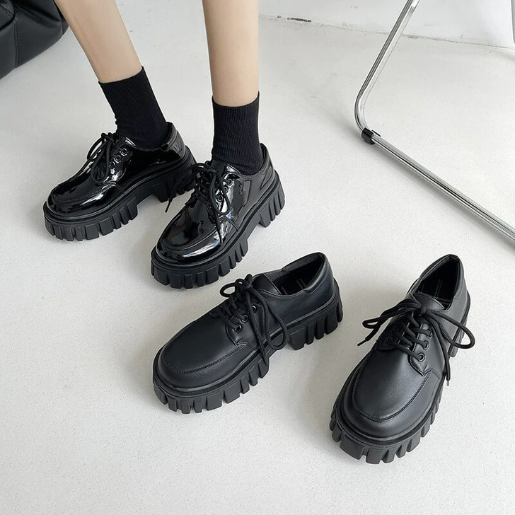 Dark Academia Flat Chunky Shoes