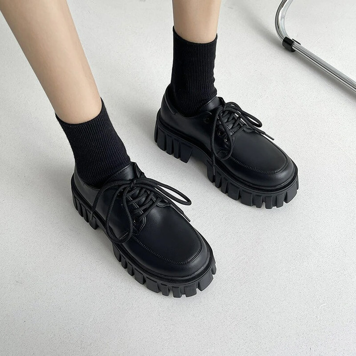 Dark Academia Flat Chunky Shoes