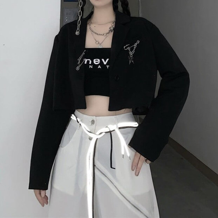 Gothic Cropped Blazer Jacket
