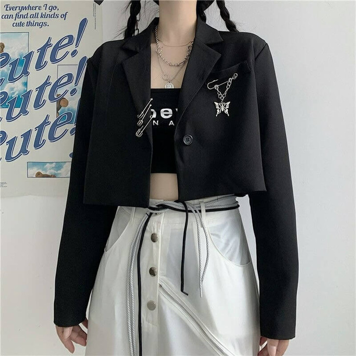 Gothic Cropped Blazer Jacket