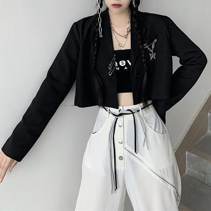 Gothic Cropped Blazer Jacket
