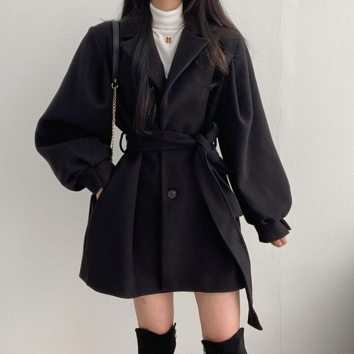 Dark Academia Belted Coat