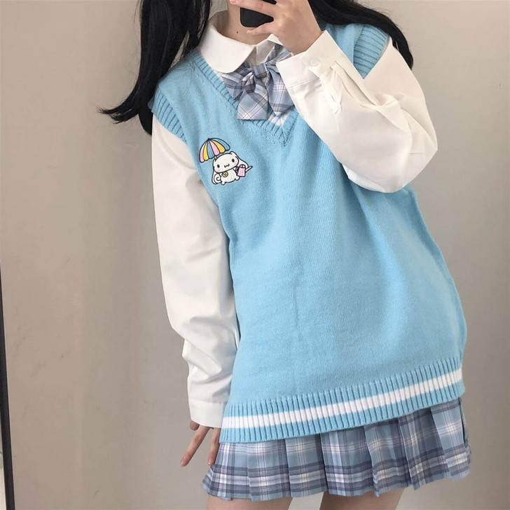 Sanrio aesthetic character cinnamoroll printed knitted sweater vest