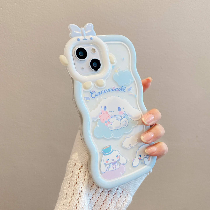 Sanrio character cinnamoroll wavy phone case Sanrio character cinnamoroll wavy phone case