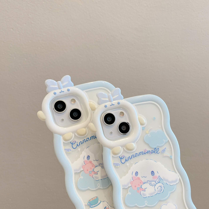 Sanrio character cinnamoroll wavy phone case Sanrio character cinnamoroll wavy phone case