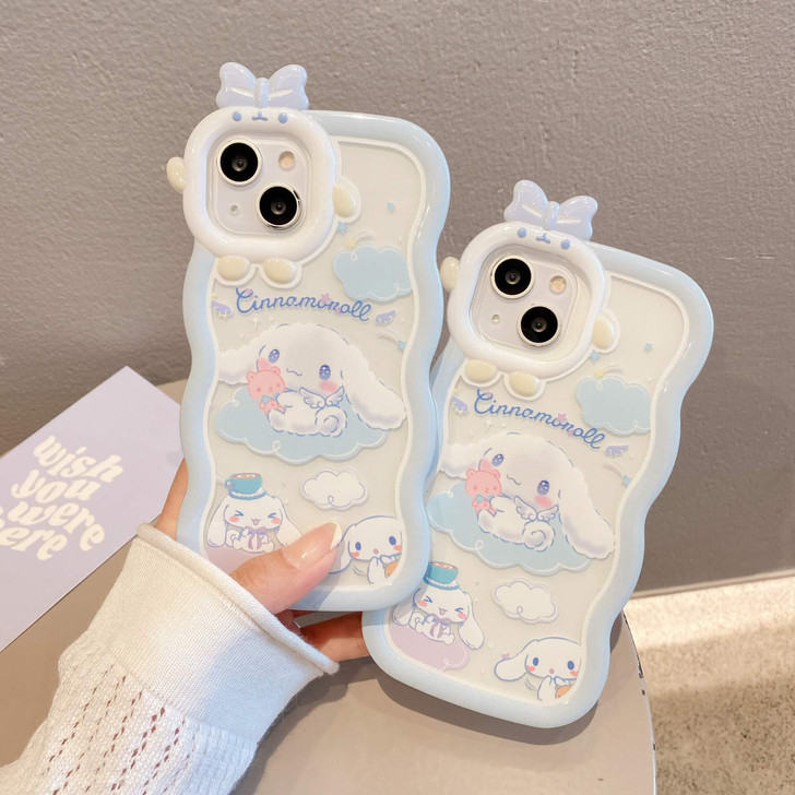 Sanrio character cinnamoroll wavy phone case Sanrio character cinnamoroll wavy phone case