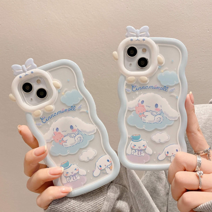Sanrio character cinnamoroll wavy phone case Sanrio character cinnamoroll wavy phone case