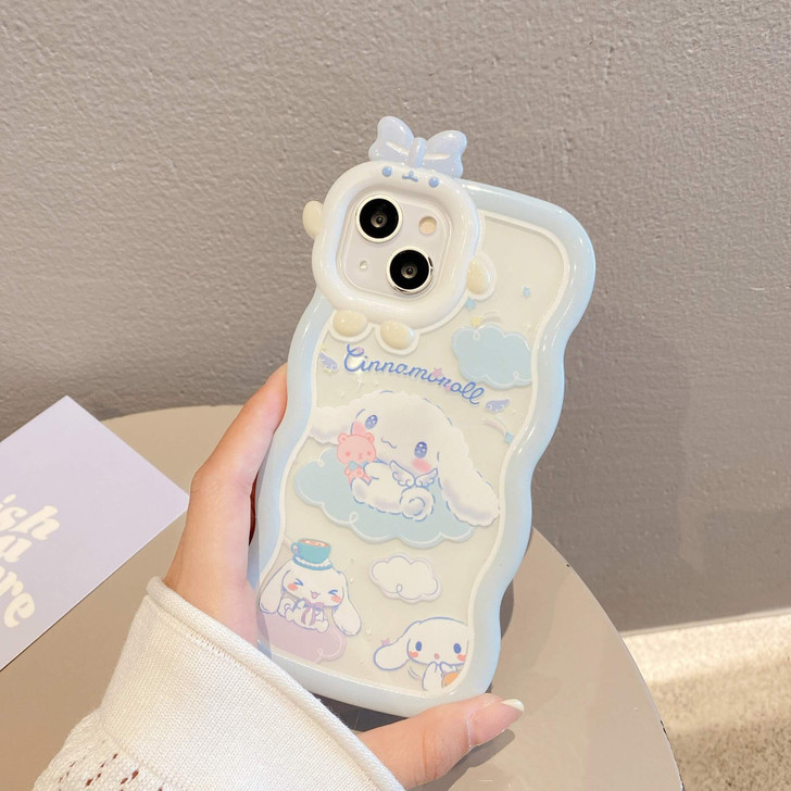 Sanrio character cinnamoroll wavy phone case Sanrio character cinnamoroll wavy phone case