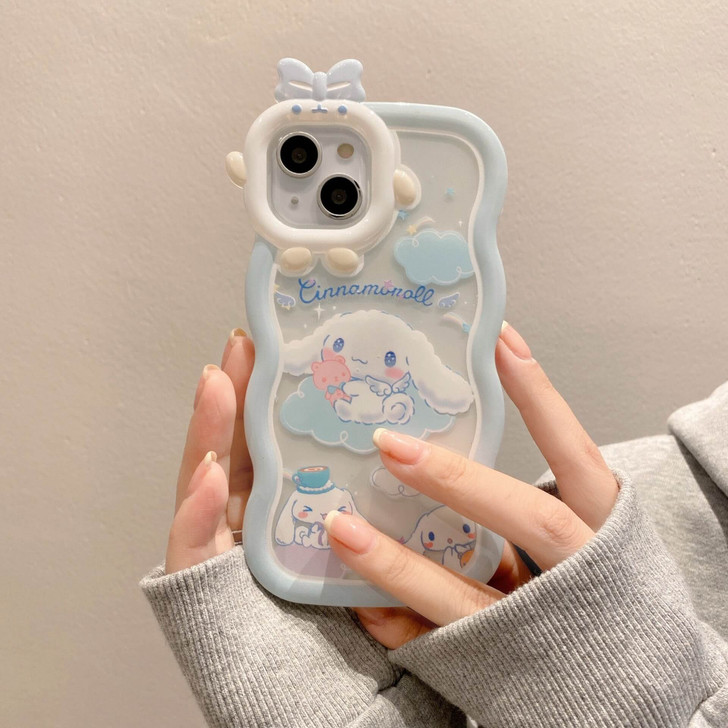 Sanrio character cinnamoroll wavy phone case Sanrio character cinnamoroll wavy phone case