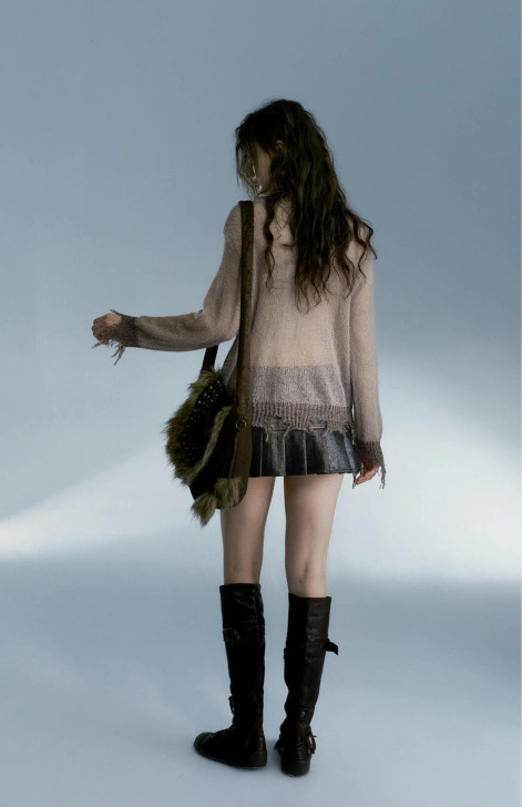 Grunge Big Cross Sheer Sweater