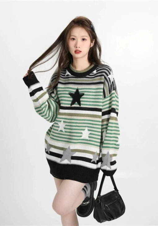 Y2K Star Knitted Sweater