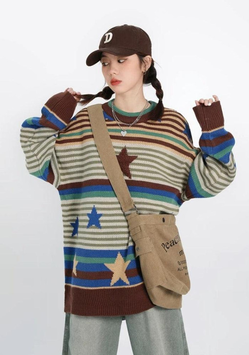 Y2K Star Knitted Sweater