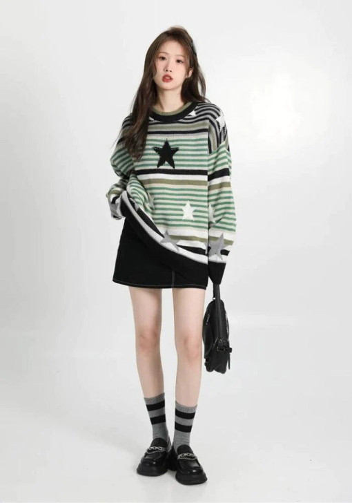 Y2K Star Knitted Sweater