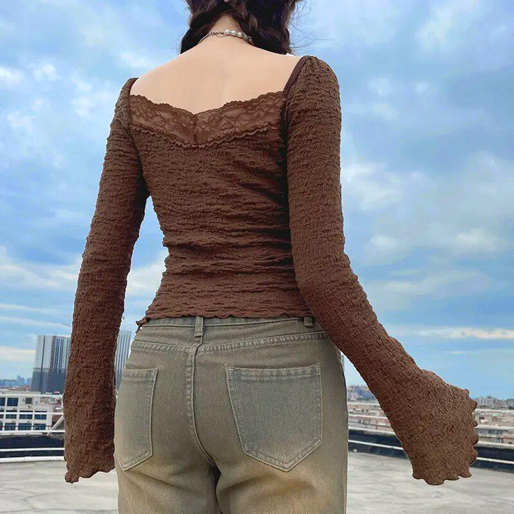 Fairy Grunge Lace Shirred Top Fairy Grunge Lace Shirred Top