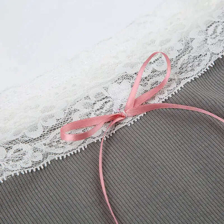 Coquette Ribbon Lace Top - Cosmique Studio