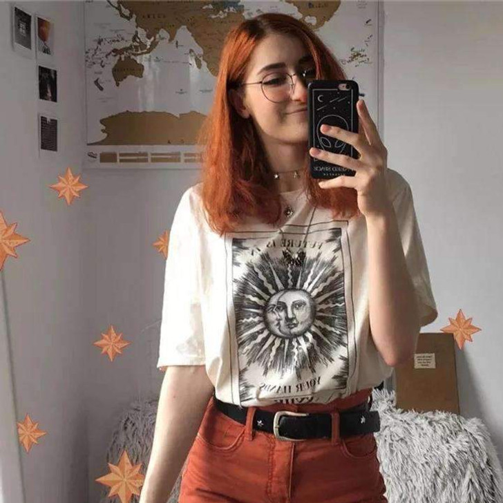 future is in your hands khaki tee with a picture of the moon and the sun