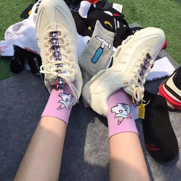 unicorn socks in purple