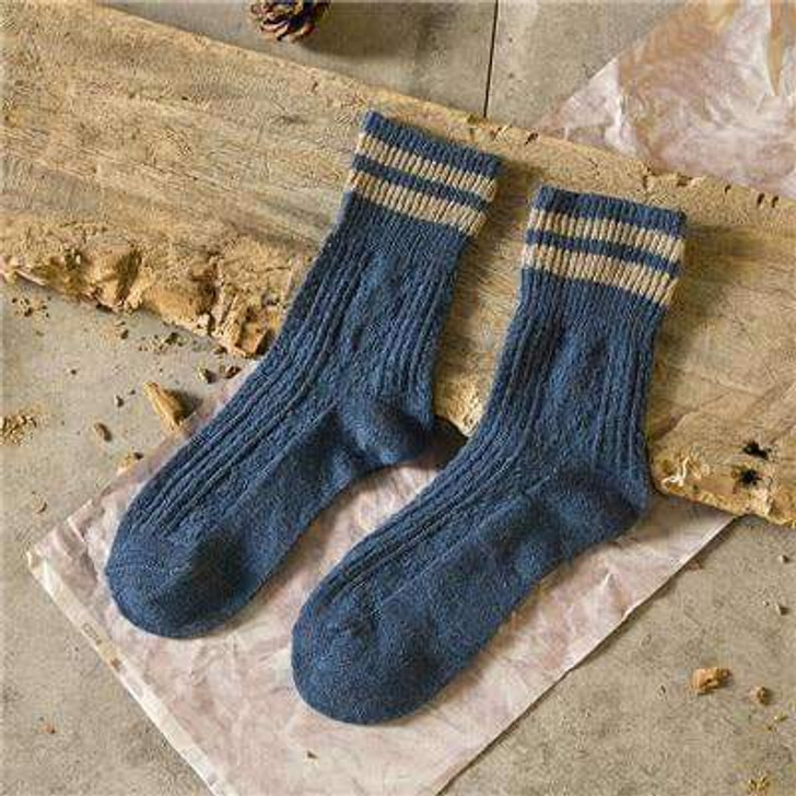 retro socks in blue