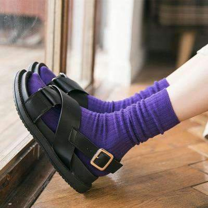 retro style socks in purple retro style socks in purple