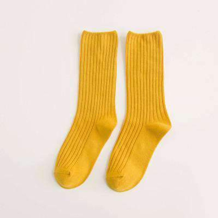 retro style socks in yellow retro style socks in yellow